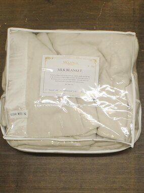 Melange Home Plaza Silk Blend Blanket 919000 Ivory Off White Full / Queen